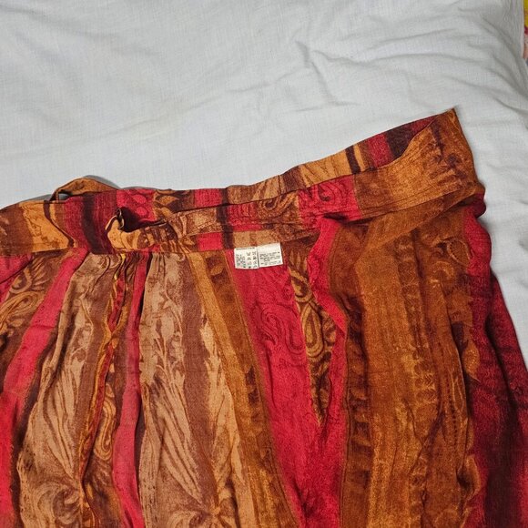 Max Mara Burnout Wrap Midi Skirt Women Size 12 Viscose/Linen - Picture 12 of 13